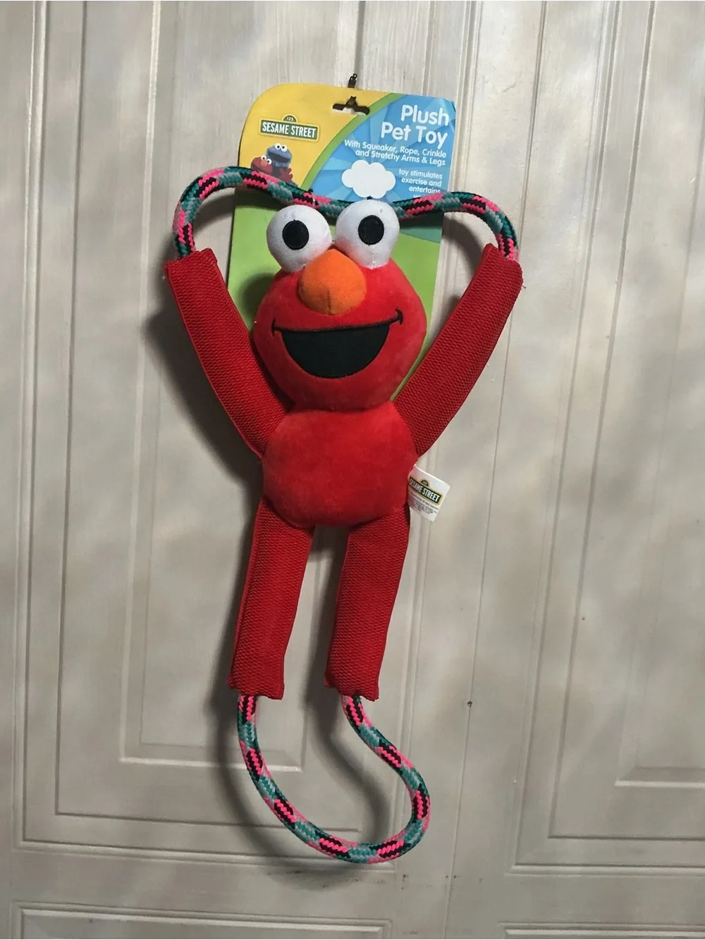 Brand New Interactive Rope Elmo Dog Toy With Squeaker  20”